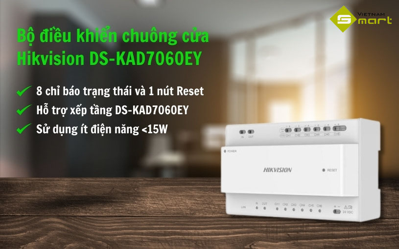 Bộ điều khiển chuông cửa Hikvision DS-KAD7060EY Giới thiệu điều khiển chuông cửa Hikvision DS-KAD7060EY