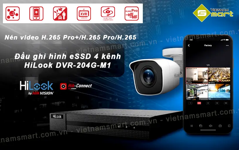 Đầu ghi hình eSSD 4 kênh HiLook DVR-204G-M1 HiLook DVR-204G-M1