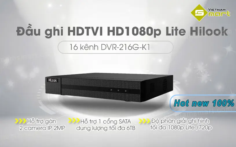 Đầu ghi hình eSSD 16 kênh HiLook DVR-216G-K1 HiLook DVR-216G-K1