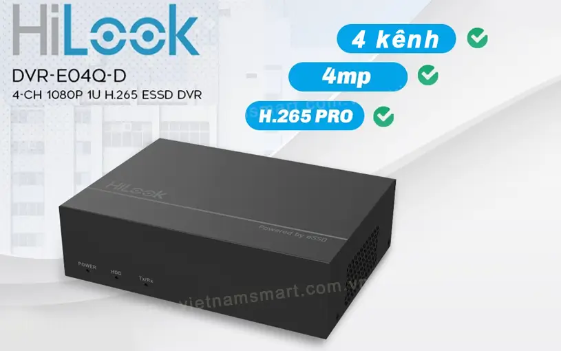 Đầu ghi hình eSSD 4 kênh HiLook DVR-E04Q-D HiLook DVR-E04Q-D