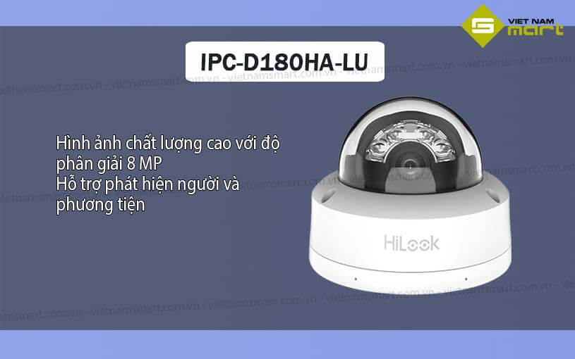 Camera Dual Light 8MP HiLook IPC-D180HA-LU Camera Dual Light 8MP HiLook IPC-D180HA-LU