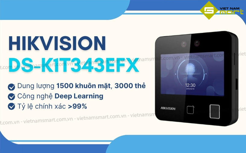 Máy chấm công khuôn mặt Hikvision DS-K1T343EFX Mẫu máy chấm công khuôn mặt Hikvision DS-K1T343EWX