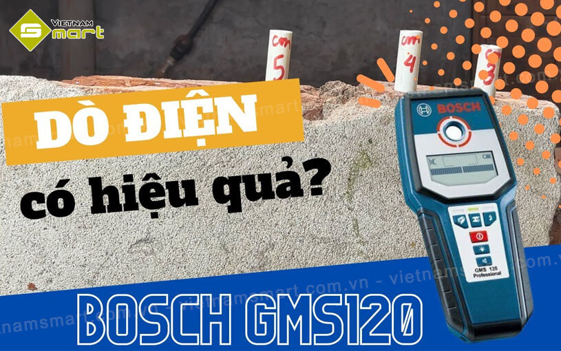 Máy dò kim loại cầm tay đa năng Bosch GMS 120 có dò được điện hay không?