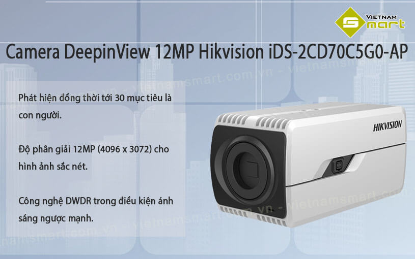 Camera hộp đa tiêu cự DeepinView 12MP Hikvision iDS-2CD70C5G0-AP Camera Hikvision iDS-2CD70C5G0-AP