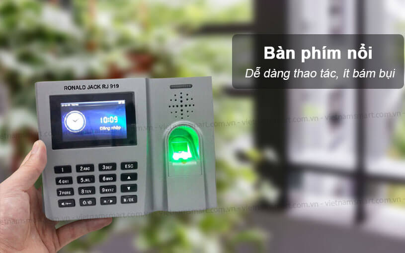 Máy chấm công Ronald Jack RJ919 có bàn phím nổi dễ thao tác