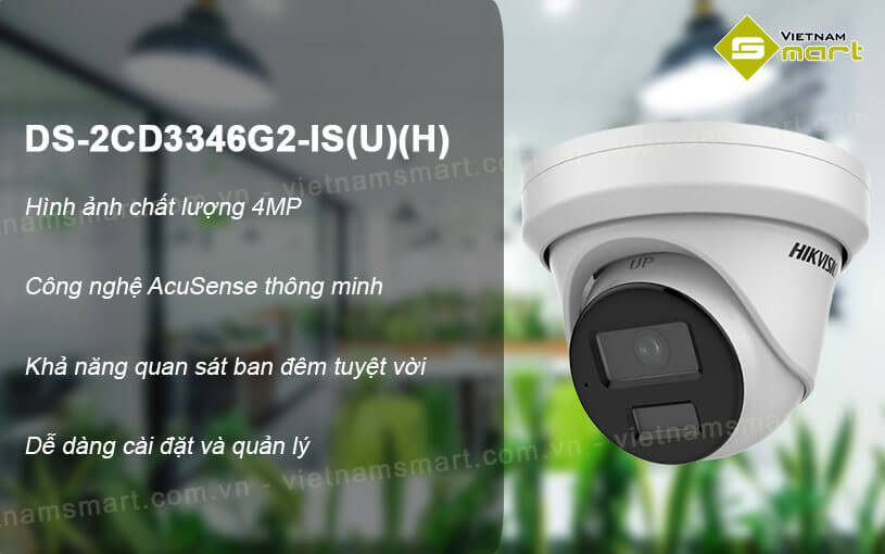 Camera IP bán cầu AcuSense 4MP Hikvision DS-2CD3346G2-IS(U)(H) Camera IP bán cầu AcuSense 4MP Hikvision DS-2CD3346G2-IS(U)(H)