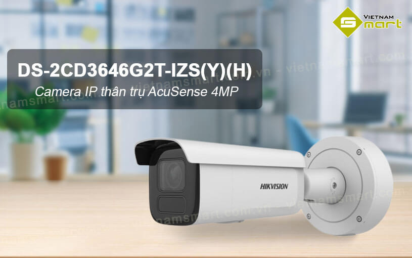 Camera IP thân trụ AcuSense 4MP Hikvision DS-2CD3646G2T-IZS(Y)(H) Camera Hikvision DS-2CD3646G2T-IZS(Y)(H)