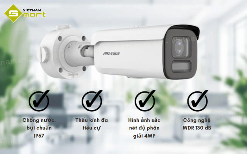 Camera IP thân trụ 4MP Hikvision DS-2CD3646G2HT-LIZS Camera Hikvision DS-2CD3646G2HT-LIZS