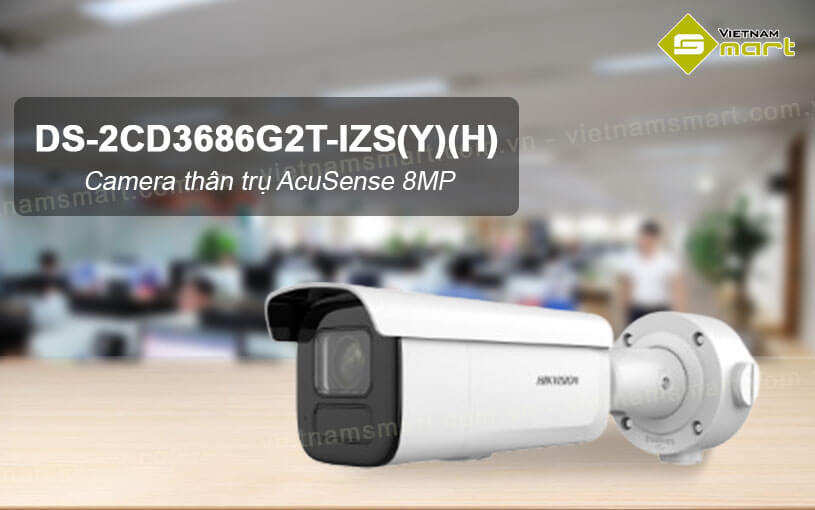 Camera thân trụ AcuSense 8MP Hikvision DS-2CD3686G2T-IZS(Y)(H)
