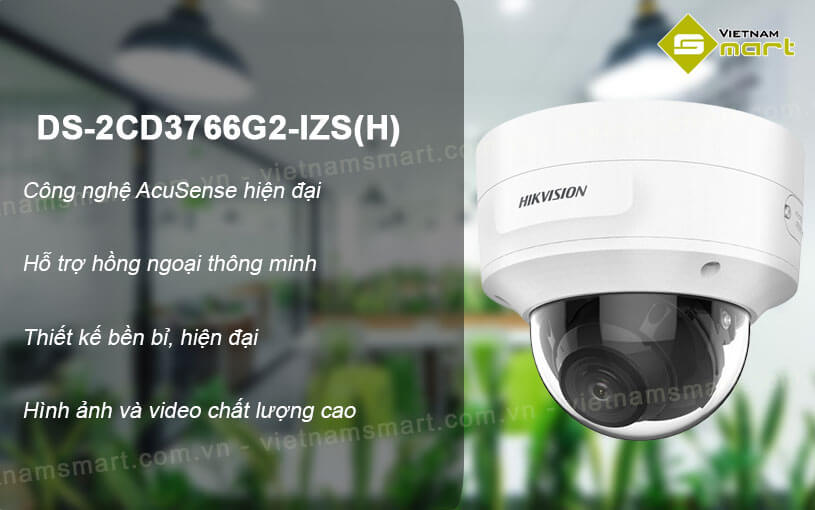 Camera bán cầu AcuSense 6MP Hikvision DS-2CD3766G2-IZS(H) Camera bán cầu AcuSense 6MP Hikvision DS-2CD3766G2-IZS(H)