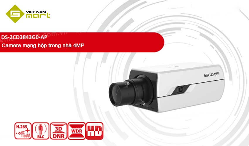 Camera mạng hộp trong nhà 4MP Hikvision DS-2CD3843G0-AP Giới thiệu camera mạng hộp trong nhà DS-2CD3843G0-AP