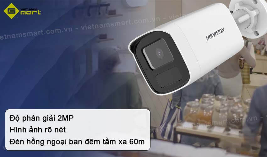 Camera mạng 2MP Hikvision DS-2CD3T21G0-IUF Camera Hikvision DS-2CD3T21G0-IUF có hình ảnh sắc nét trong mọi điều kiện ánh sáng
