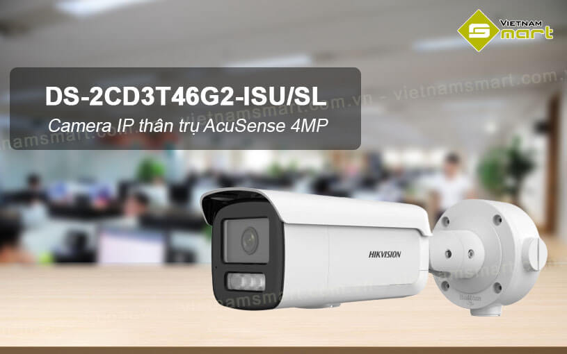 Camera IP thân trụ AcuSense 4MP Hikvision DS-2CD3T46G2-ISU/SL Camera Hikvision DS-2CD3T46G2-ISU/SL