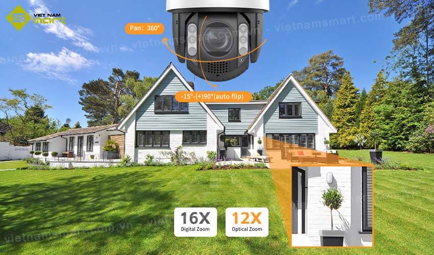 Camera DS-2DE7A412MCG-EB có khả năng zoom 12x
