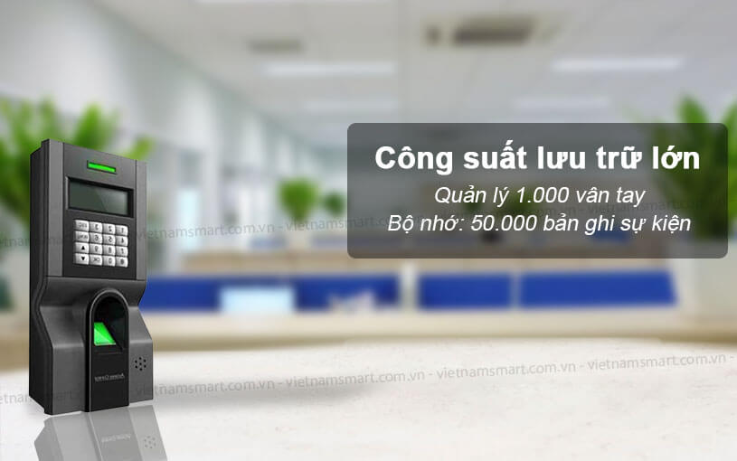 Máy chấm công vân tay Ronald Jack F8 Ronald Jack F8 có công suất lưu trữ lớn tới 50,000 bản ghi