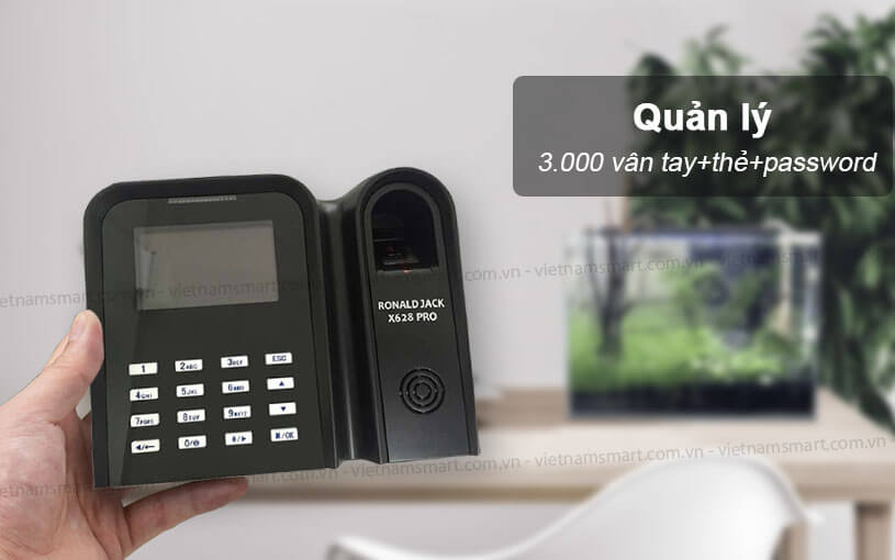 Máy chấm công vân tay Ronald Jack X628 Pro RJ X628 Pro quản lý tới 3000 vân tay và mật khẩu