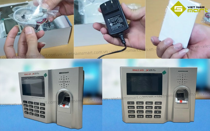 Máy chấm công vân tay Ronald Jack X628Plus Thành phần của bộ máy chấm công Ronald Jack X628Plus