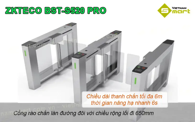 Tìm hiểu về cổng swing barrier ZKTeco BST-S520 PRO