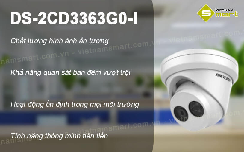 Camera mạng 6MP Hikvision DS-2CD3363G0-I