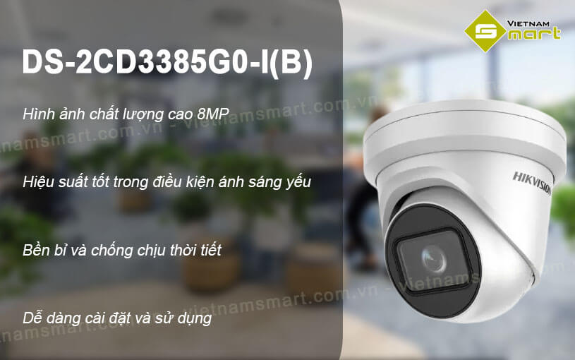 Camera Darkfighter 8MP Hikvision DS-2CD3385G0-I(B)