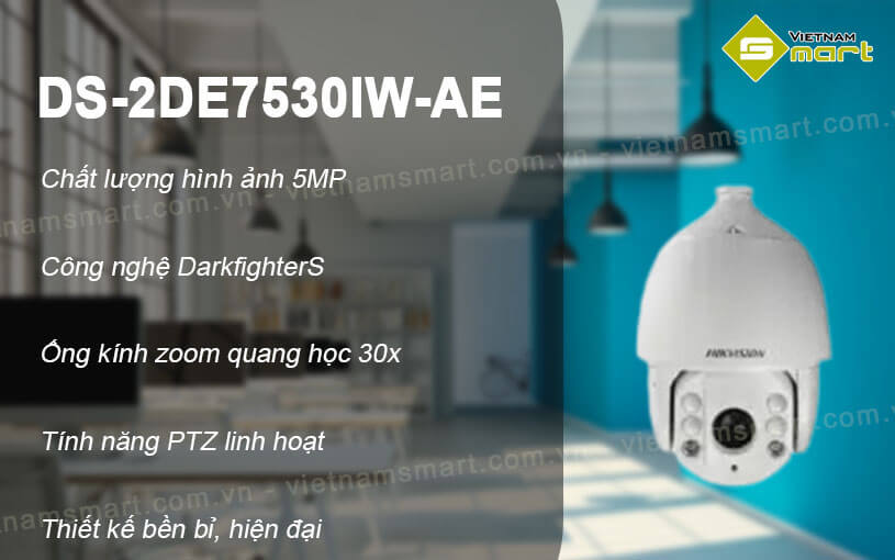 Camera DarkFighter 5MP 30X Hikvision DS-2DE7530IW-AE