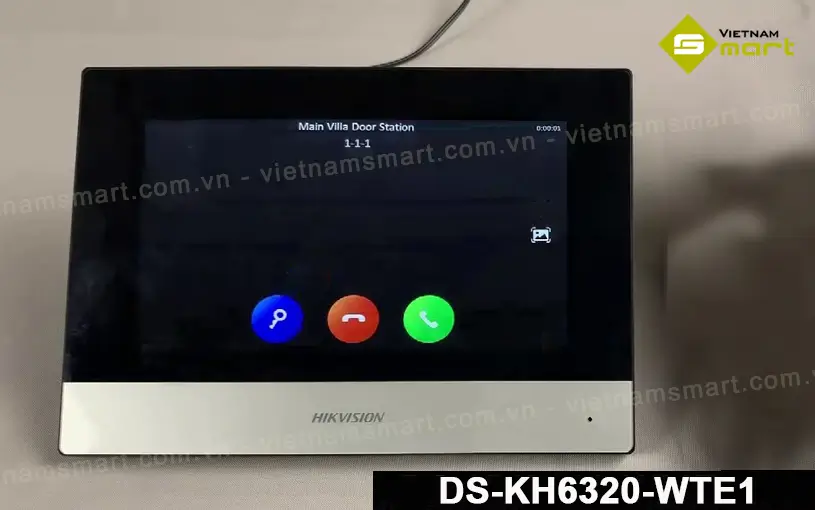 Bộ liên lạc video IP Hikvision DS-KIS604-P(C) Màn hình chuông cửa DS-KH6320-WTE1 trong nhà