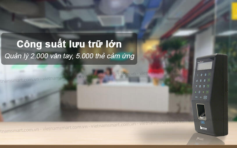 Máy chấm công kiểm soát vào ra Nitgen SW101M1-R Máy chấm công Nitgen SW101M1-R lưu trữ 2000 vân tay