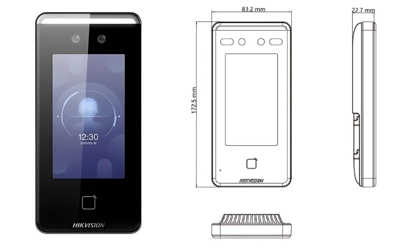 Máy chấm công khuôn mặt Hikvision DS-K1T341CMW Thiết kế trên máy chấm công khuôn mặt Hikvision DS-K1T341CMW