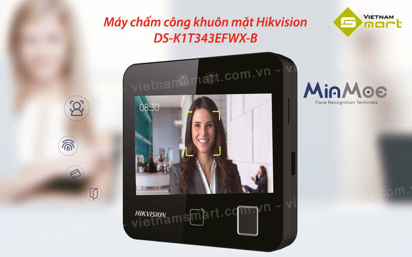 Giới thiệu về máy chấm công khuôn mặt Hikvision DS-K1T343EFWX-B chính hãng - giá rẻ