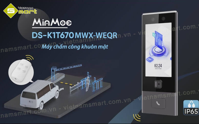 Máy chấm công khuôn mặt Hikvision DS-K1T670MWX-WEQR Máy chấm công khuôn mặt Hikvision DS-K1T670MWX-WEQR đời mới được phân phối bởi VietnamSmart