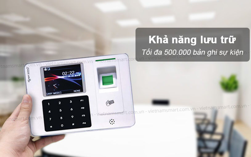 Máy chấm công vân tay KJTech KJ-3300 Máy chấm công vân tay KJTech KJ-3300 ghi tối đa 500.000 sự kiện