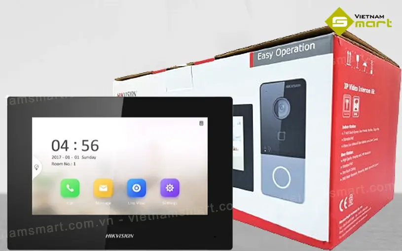Bộ chuông cửa màn hình Hikvision DS-KIS605-P(C) Màn hình chuông cửa trong nhà