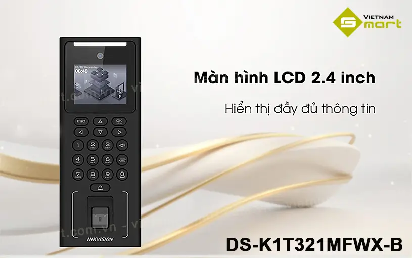 Máy chấm công khuôn mặt Hikvision DS-K1T321MFWX-B Máy chấm công khuôn mặt Hikvision DS-K1T321MFWX-B có thiết kế hiện đại, kiểu dáng trang nhã