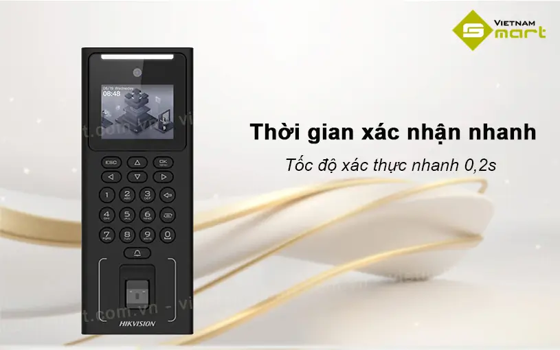 Máy chấm công khuôn mặt Hikvision DS-K1T321MFWX-B DS-K1T321MFWX-B có thời gian xác nhận nhanh