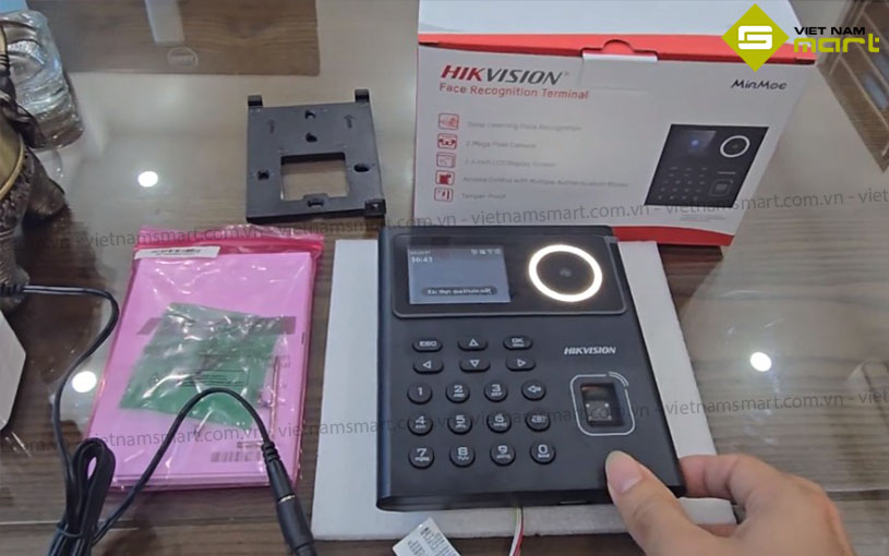 Trọn bộ máy chấm công khuôn mặt, thẻ và vân tay Hikvision SH-K1T9320MFWX