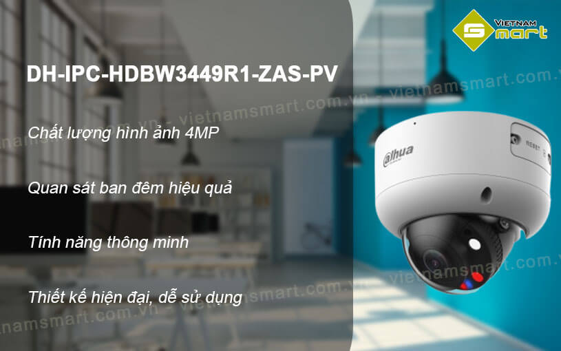 Camera IP Dome 4MP Dahua DH-IPC-HDBW3449R1-ZAS-PV Camera IP Dome 4MP Dahua DH-IPC-HDBW3449R1-ZAS-PV