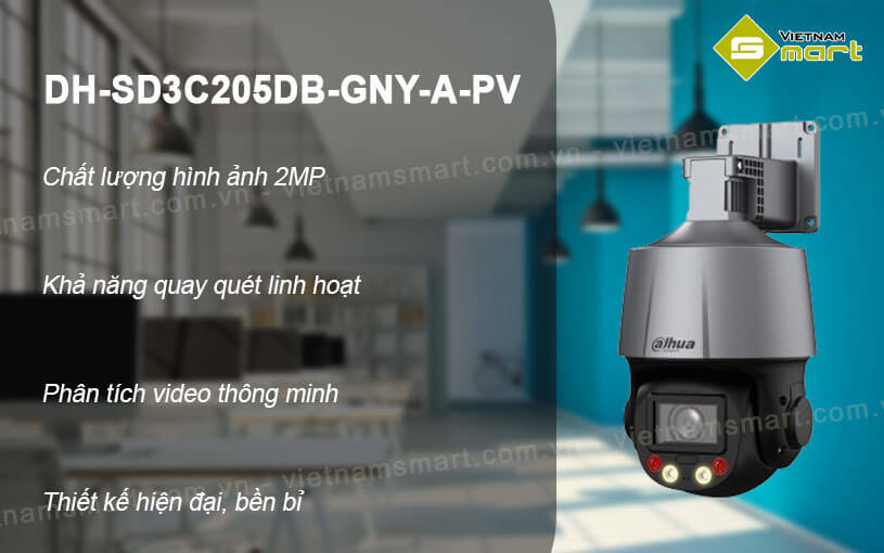 Camera IP PTZ 2MP Dahua DH-SD3C205DB-GNY-A-PV Camera IP PTZ 2MP Dahua DH-SD3C205DB-GNY-A-PV