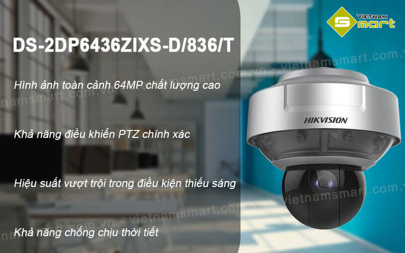Camera PTZ 360° 64MP Hikvision DS-2DP6436ZIXS-D/836/T2 Camera PTZ 360° 64MP Hikvision DS-2DP6436ZIXS-D/836/T2