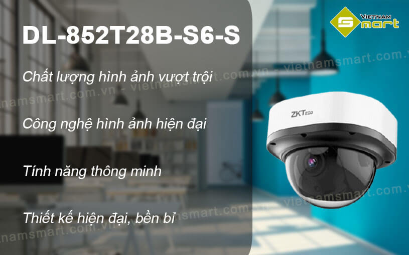 Camera IP Dome hồng ngoại 2MP ZKTeco DL-852T28B-S6-S Camera IP Dome hồng ngoại 2MP ZKTeco DL-852T28B-S6-S