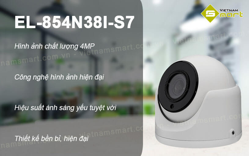 Camera IP Dome hồng ngoại 4MP ZKTeco EL-854N38I-S7