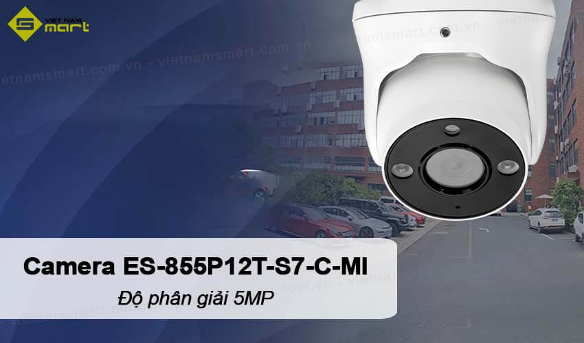 Camera IP dome 5MP ZKTeco ES-855P12T-S7-C-MI Camera IP dome 5MP ZKTeco ES-855P12T-S7-C-MI
