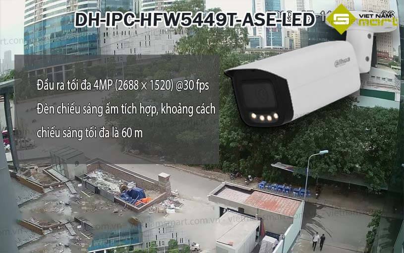 Camera Bullet tiêu cự cố định Dahua DH-IPC-HFW5449T-ASE-LED