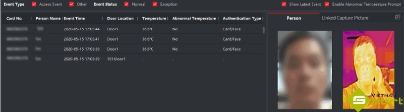 Máy chấm công khuôn mặt Hikvision DS-K1A340FX DS-K1A340FX hỗ trợ kiểm soát khu vực từ xa qua Internet