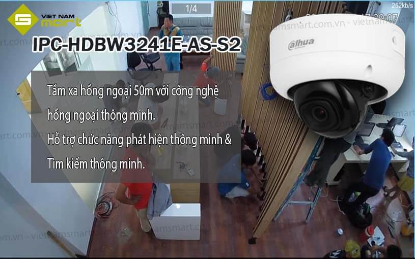 Camera Dome cố định Dahua DH-IPC-HDBW3241E-AS-S2