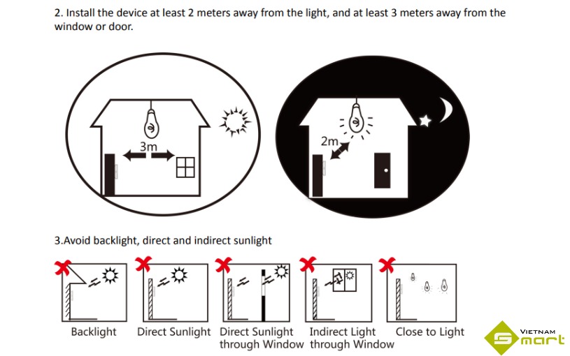 Máy chấm công khuôn mặt Hikvision DS-K1T680DW Lưu ý khi lắp đặt máy chấm công DS-K1T680DW đạt hiệu quả tốt nhất