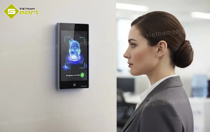 Máy chấm công khuôn mặt Hikvision DS-K1T681DBWX Máy chấm công khuôn mặt Hikvision DS-K1T681DBWX kiểm soát nhân sự tối ưu cho doanh nghiệp