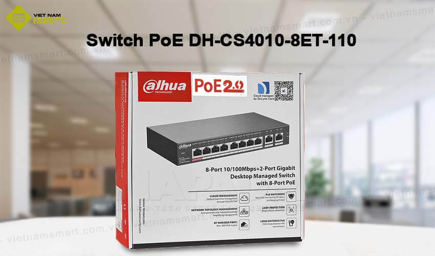 Switch PoE 10 cổng Dahua DH-CS4010-8ET-110