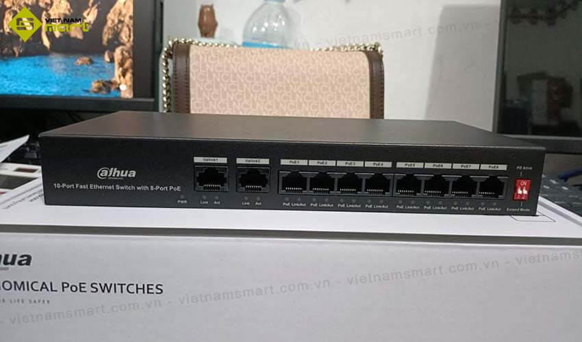 Switch PoE 8 cổng Dahua DH-PFS3009-8ET-65 Switch PoE 8 cổng Dahua DH-PFS3009-8ET-65