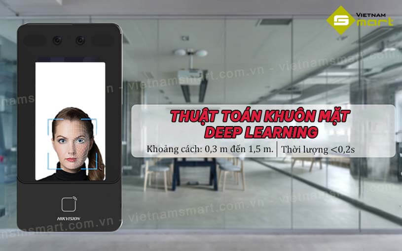 Máy chấm công DS-K1T342MX xác thực khuôn mặt hiện đại với thuật toán thông minh