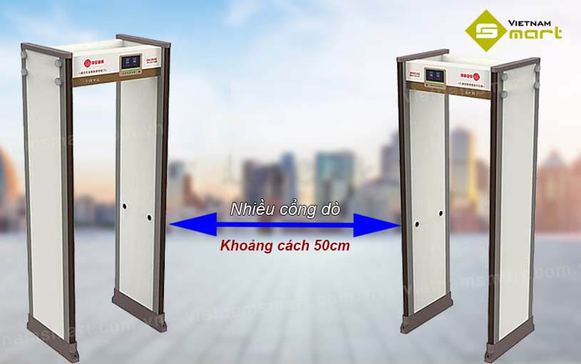 Cổng dò kim loại ZOAN ZA3000E Lắp nhiều máy dò kim loại ZA3000-E ở khoảng cách 50cm